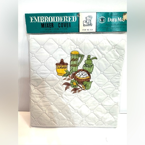 Vintage Kitchen Appliance Covers Dora May Embroidered  Toaster And Mixer NEW 70s - Picture 5 of 9